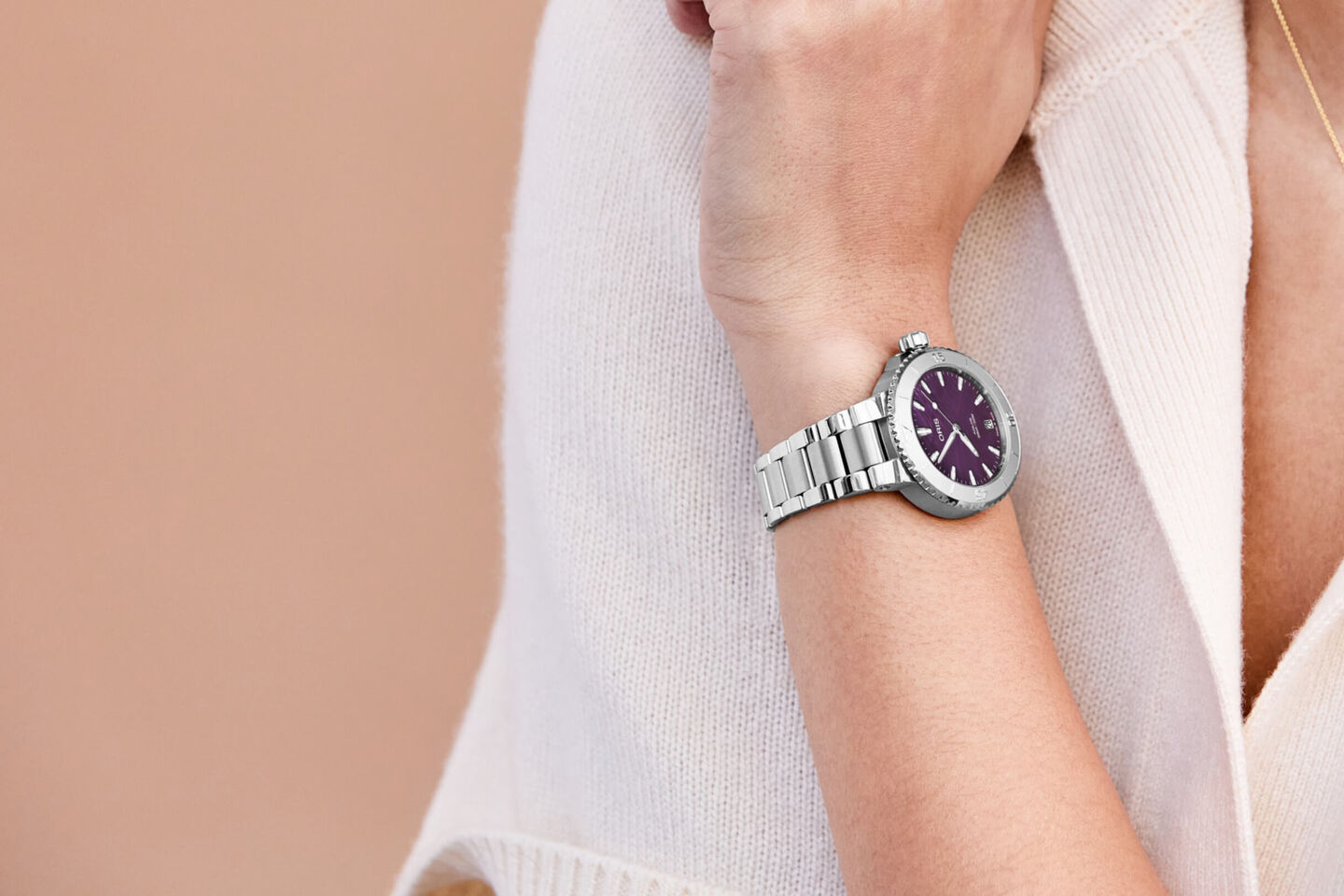 Person wearing Ben Bridge x Oris watch on wrist