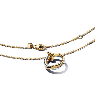 Pandora Organically Shaped Two-Tone Pendant Necklace