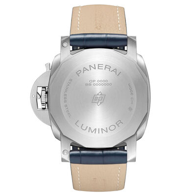 Panerai Luminor Marina Blue Dial Alligator Steel Watch, 44mm